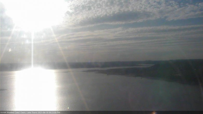 Lake Travis webcam, April 18, 2021 6:25 PM CT