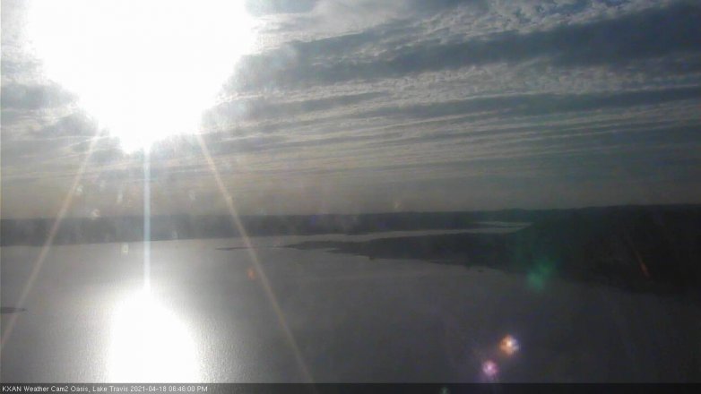 Lake Travis webcam, April 18, 2021 6:45 PM CT