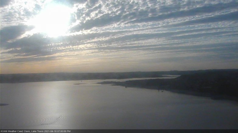 Lake Travis webcam, April 18, 2021 7:00 PM CT