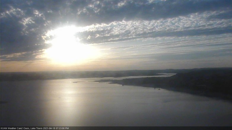 Lake Travis webcam, April 18, 2021 7:25 PM CT