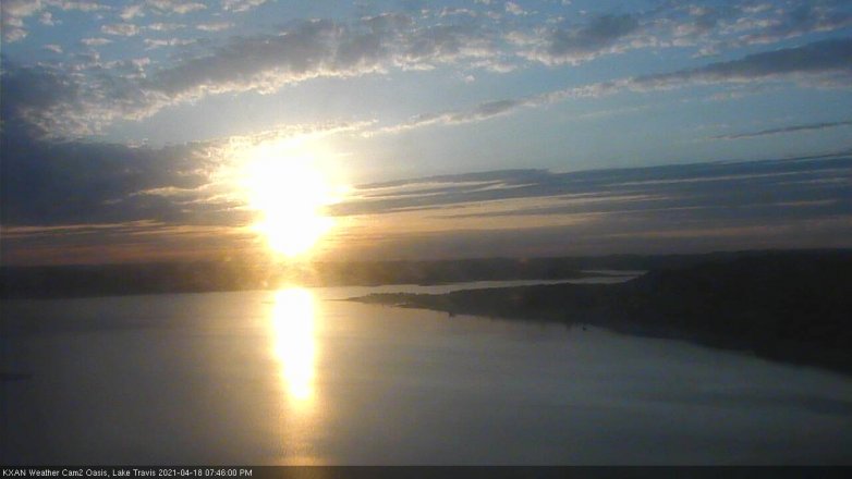 Lake Travis webcam, April 18, 2021 7:45 PM CT