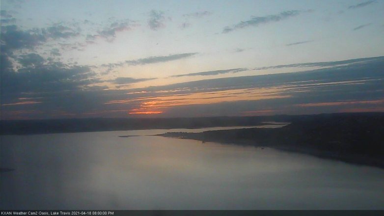 Lake Travis webcam, April 18, 2021 8:00 PM CT