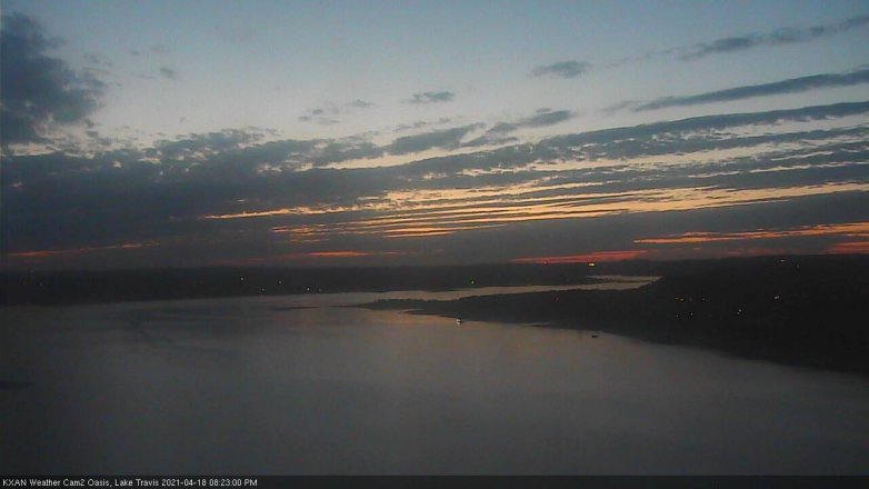 Lake Travis webcam, April 18, 2021 8:25 PM CT
