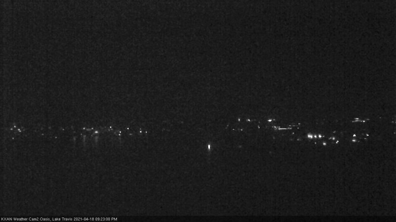 Lake Travis webcam, April 18, 2021 9:25 PM CT