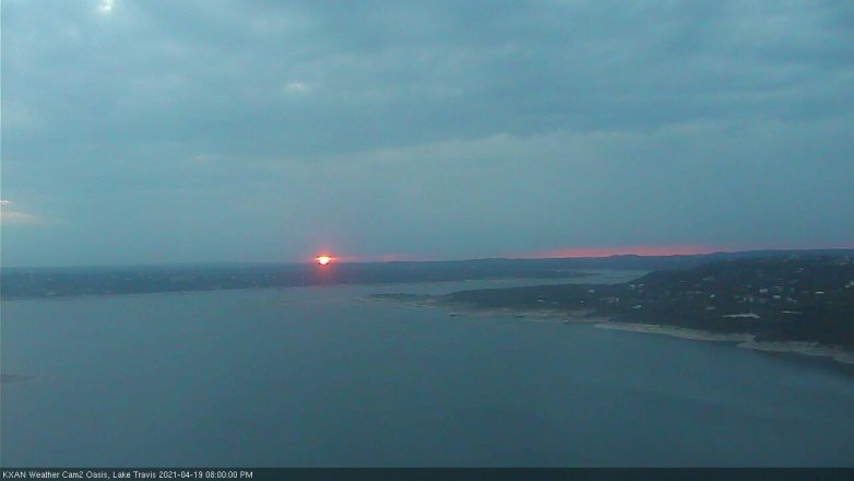 Lake Travis webcam, April 19, 2021 8:00 PM CT