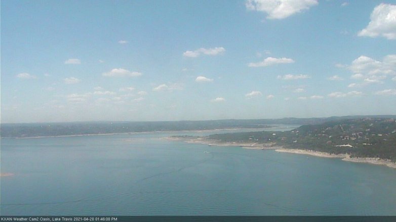 Lake Travis webcam, April 20, 2021 1:45 PM CT