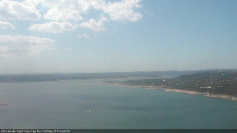 Lake Travis webcam, April 20, 2021 3:25 PM CT