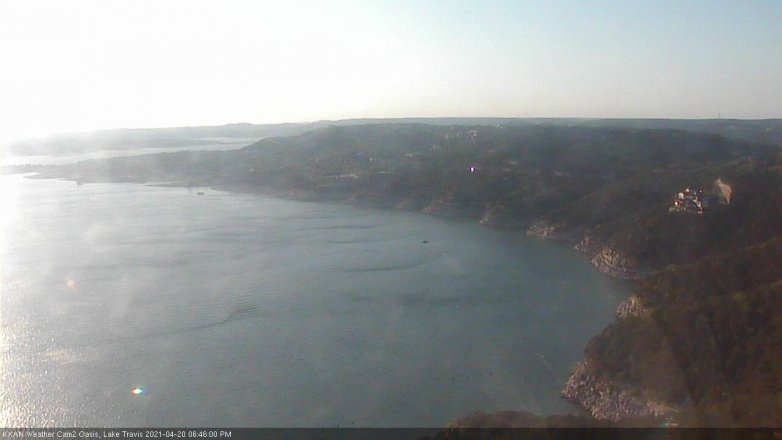 Lake Travis webcam, April 20, 2021 6:45 PM CT