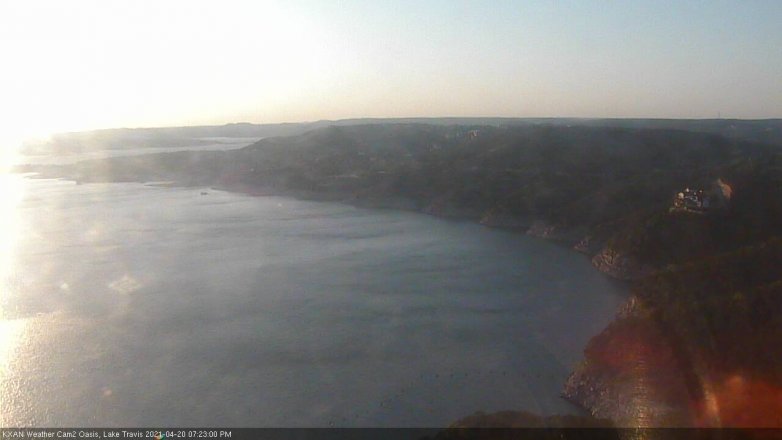 Lake Travis webcam, April 20, 2021 7:25 PM CT