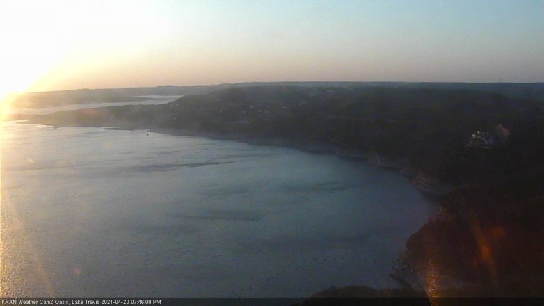 Lake Travis webcam, April 20, 2021 7:45 PM CT