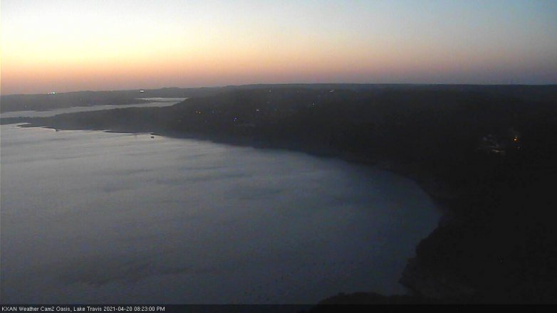 Lake Travis webcam, April 20, 2021 8:25 PM CT