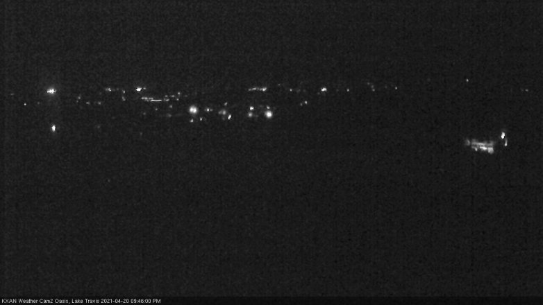 Lake Travis webcam, April 20, 2021 9:45 PM CT