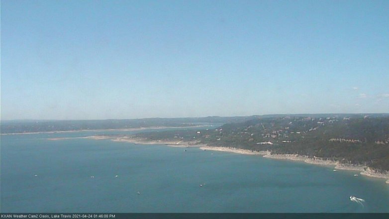 Lake Travis webcam, April 24, 2021 1:45 PM CT