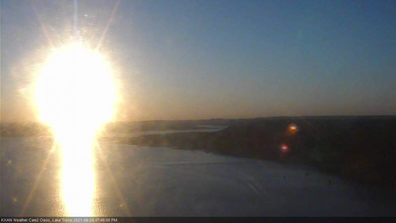 Lake Travis webcam, April 24, 2021 7:45 PM CT
