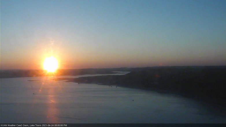 Lake Travis webcam, April 24, 2021 8:00 PM CT