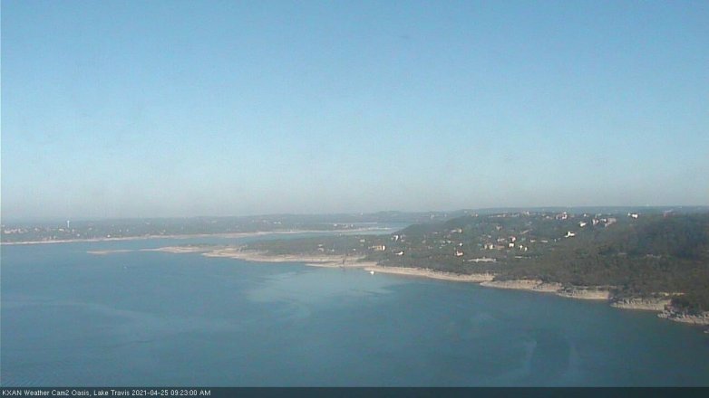 Lake Travis webcam, April 25, 2021 9:25 AM CT