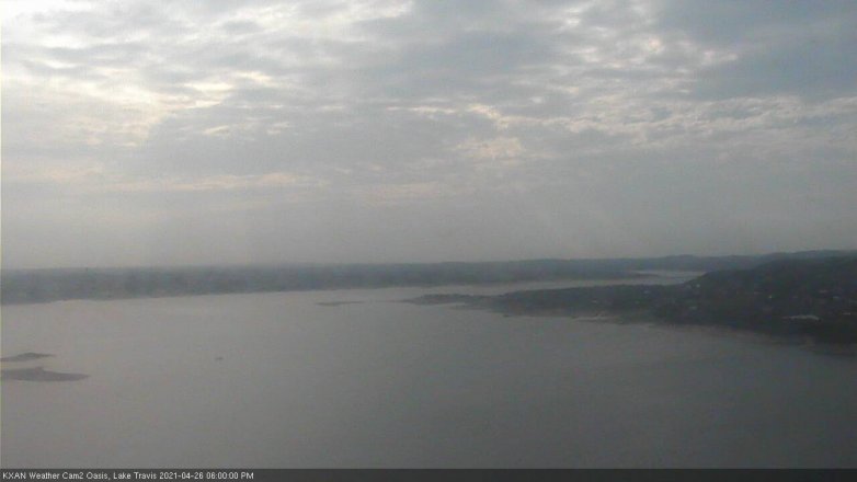 Lake Travis webcam, April 26, 2021 6:00 PM CT
