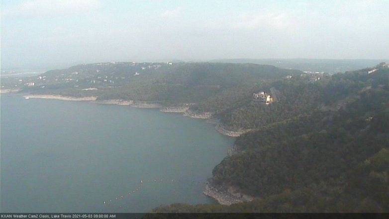 Lake Travis webcam, May 3, 2021 9:00 AM CT