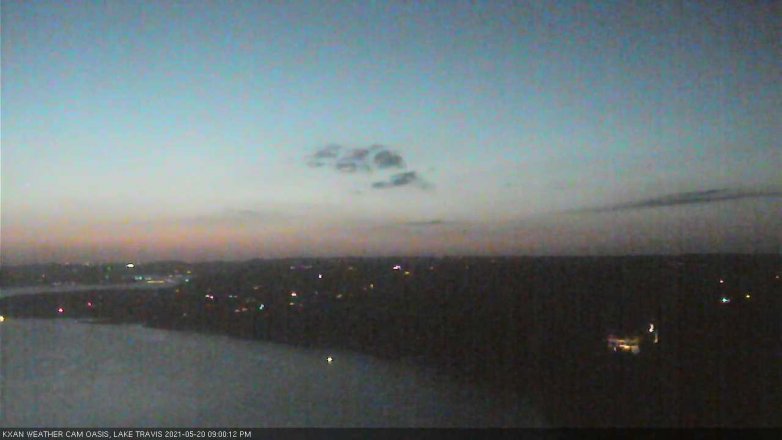 Lake Travis webcam, May 20, 2021 9:00 PM CT