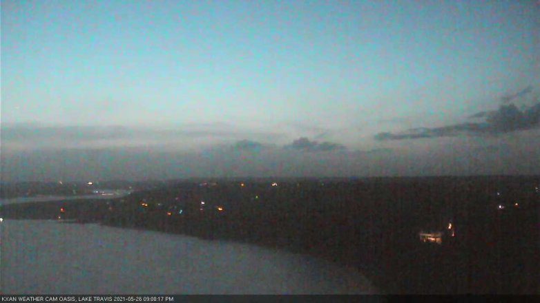 Lake Travis webcam, May 26, 2021 9:00 PM CT