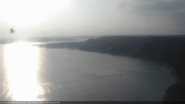 Lake Travis webcam, June 7, 2021 6:45 PM CT