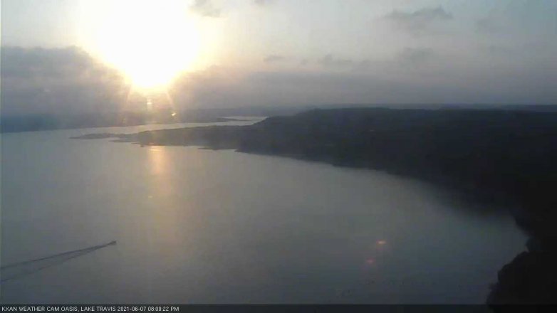 Lake Travis webcam, June 7, 2021 8:00 PM CT