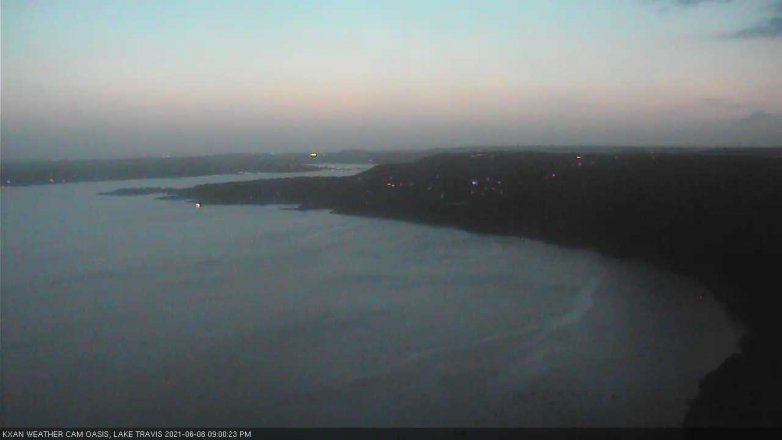Lake Travis webcam, June 8, 2021 9:00 PM CT