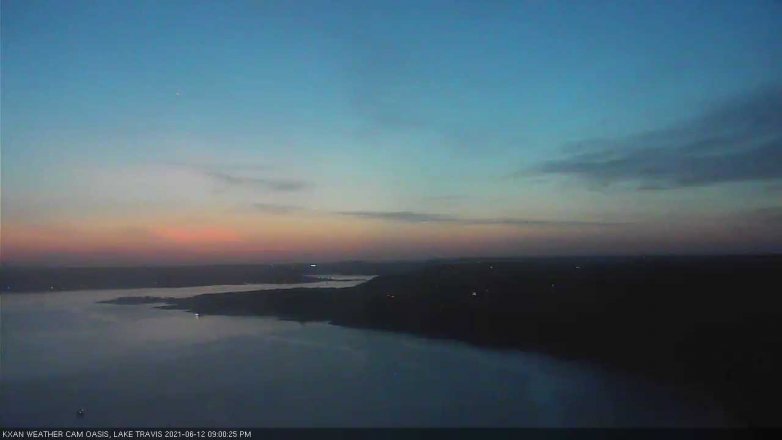 Lake Travis webcam, June 12, 2021 9:00 PM CT