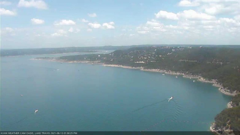 Lake Travis webcam, June 13, 2021 1:00 PM CT