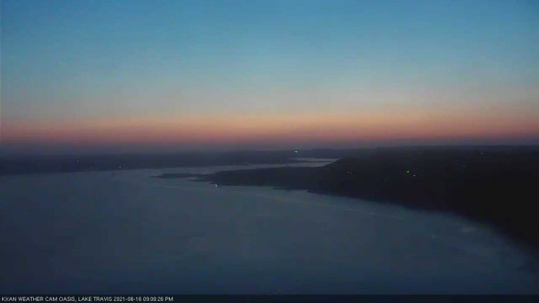 Lake Travis webcam, June 16, 2021 9:00 PM CT
