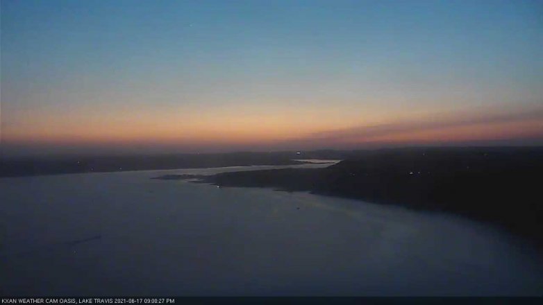 Lake Travis webcam, June 17, 2021 9:00 PM CT
