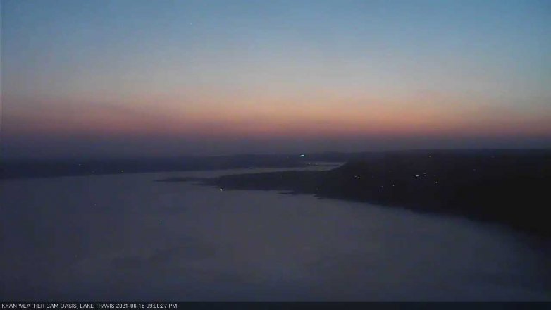 Lake Travis webcam, June 18, 2021 9:00 PM CT