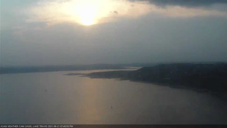 Lake Travis webcam, June 21, 2021 7:45 PM CT