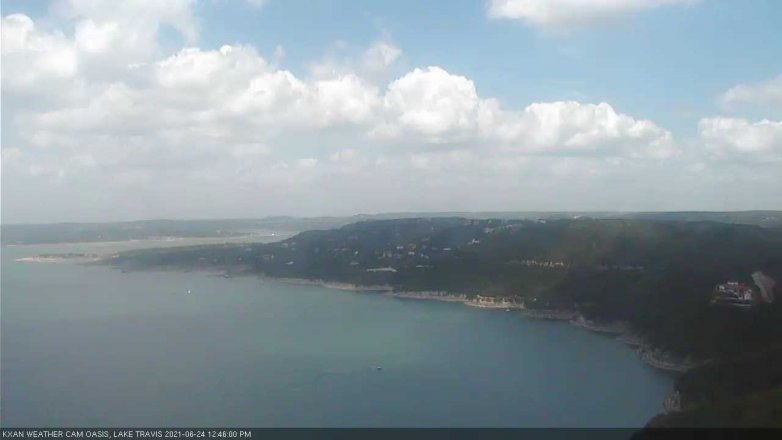 Lake Travis webcam, June 24, 2021 12:45 PM CT