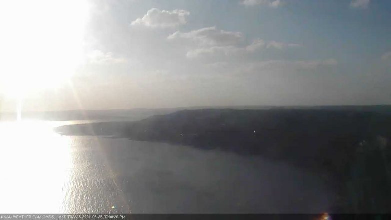 Lake Travis webcam, June 25, 2021 7:00 PM CT