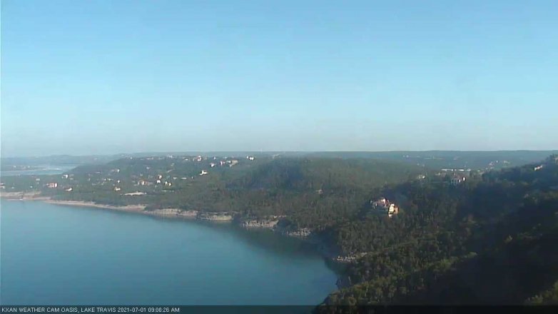Lake Travis webcam, July 1, 2021 9:00 AM CT