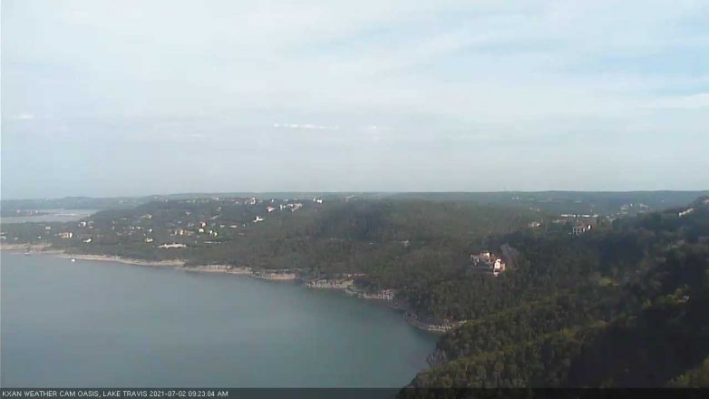 Lake Travis webcam, July 2, 2021 9:25 AM CT