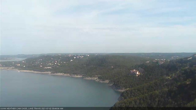 Lake Travis webcam, July 2, 2021 9:45 AM CT