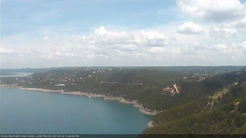 Lake Travis webcam, July 2, 2021 12:45 PM CT