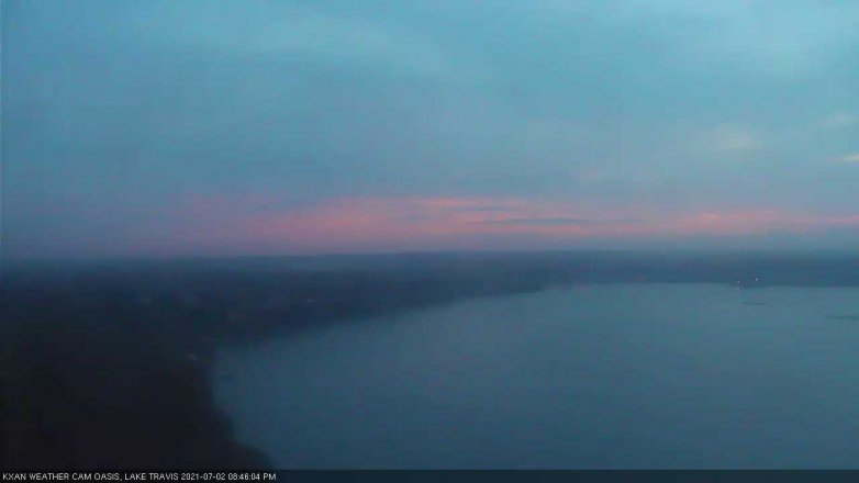 Lake Travis webcam, July 2, 2021 8:45 PM CT