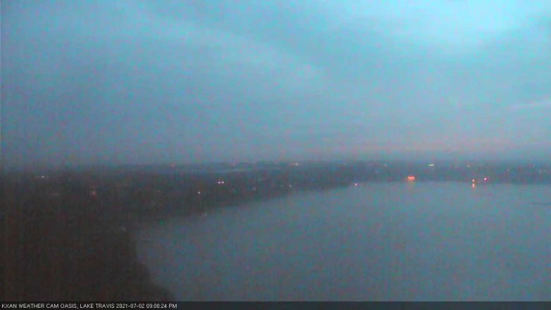 Lake Travis webcam, July 2, 2021 9:00 PM CT