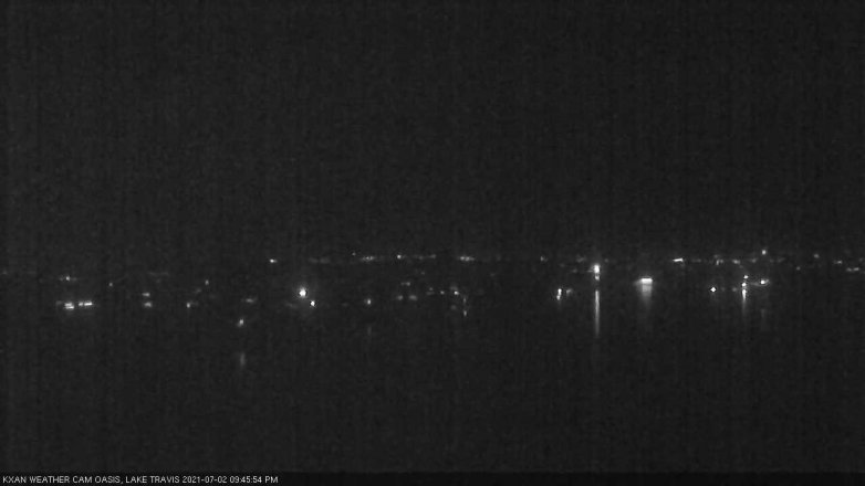 Lake Travis webcam, July 2, 2021 9:45 PM CT