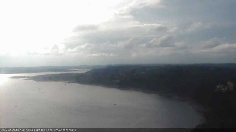 Lake Travis webcam, July 3, 2021 6:25 PM CT