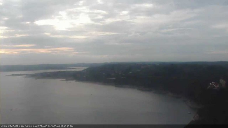 Lake Travis webcam, July 3, 2021 7:00 PM CT