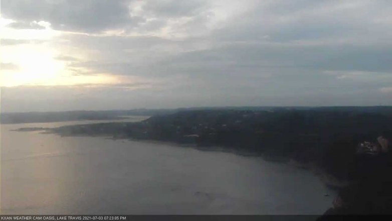 Lake Travis webcam, July 3, 2021 7:25 PM CT