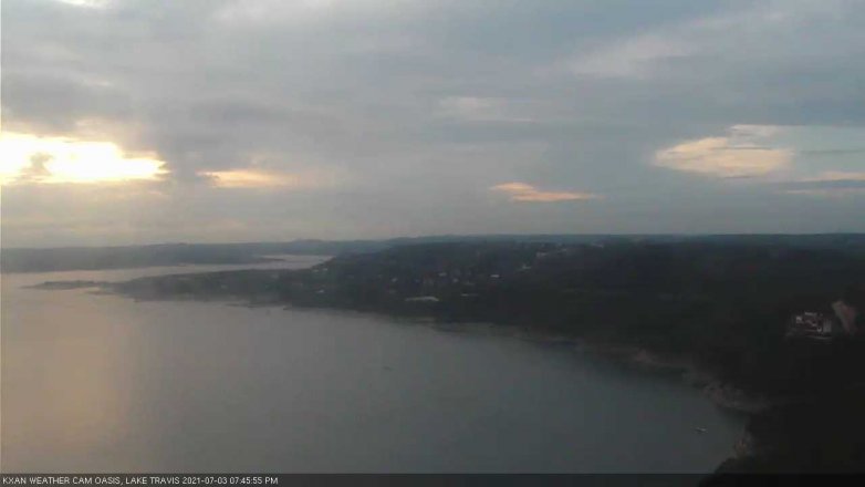 Lake Travis webcam, July 3, 2021 7:45 PM CT