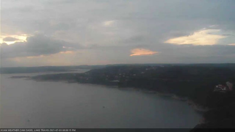 Lake Travis webcam, July 3, 2021 8:00 PM CT