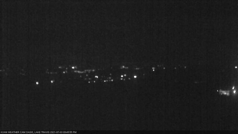 Lake Travis webcam, July 3, 2021 9:45 PM CT