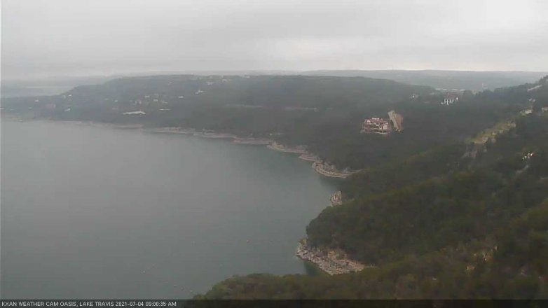 Lake Travis webcam, July 4, 2021 9:00 AM CT