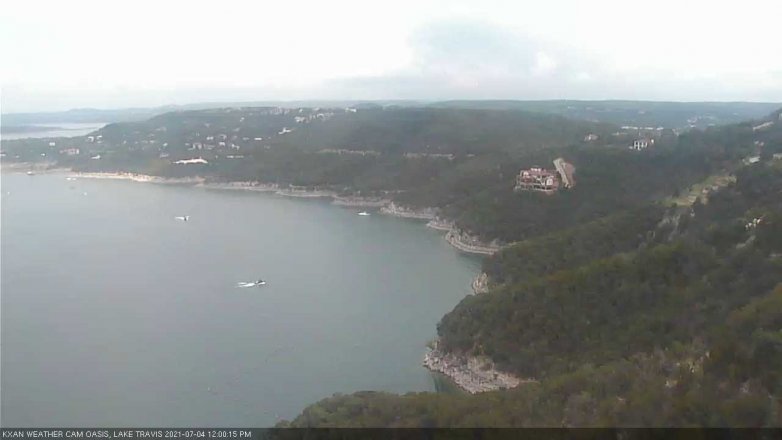 Lake Travis webcam, July 4, 2021 12:00 PM CT